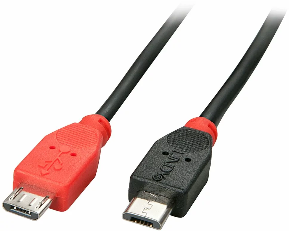 LINDY USB 2.0 cable Type Micro-B / Micro-B OTG 0,5m Micro-B plug to Micro-B plug