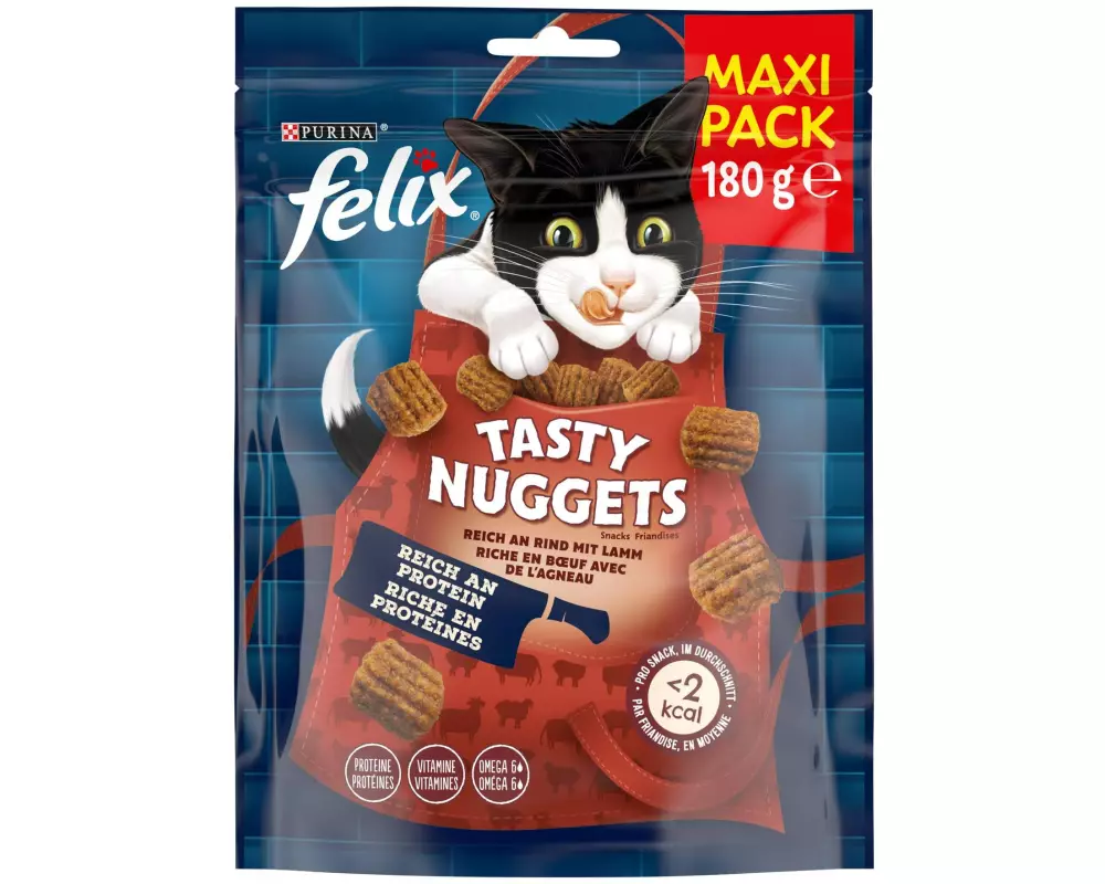 Felix Katzen-Snack Tasty Nuggets Rind mit Lamm, 180 g