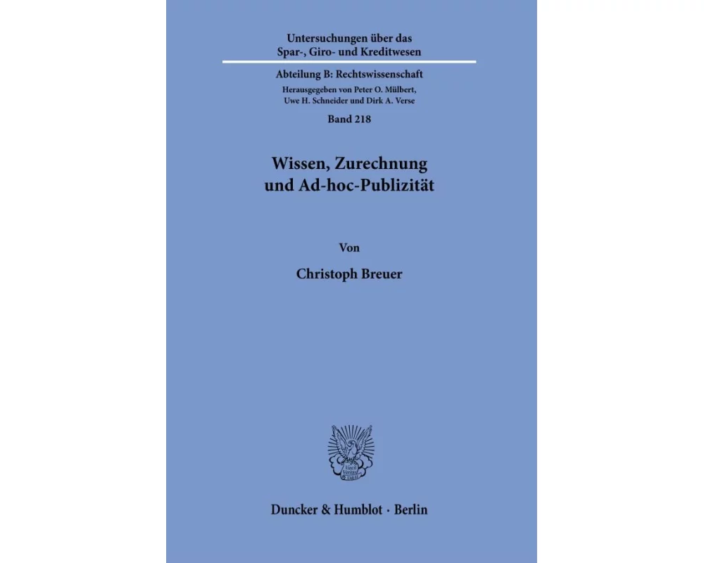 Wissen, Zurechnung und Ad-hoc-Publizität