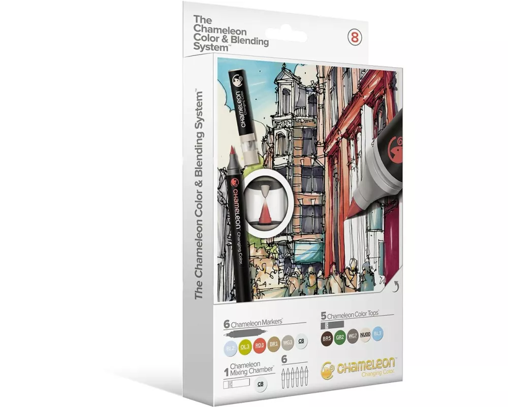 Chameleon Brushpen Color & Blending Set 8 mit 6 Marker