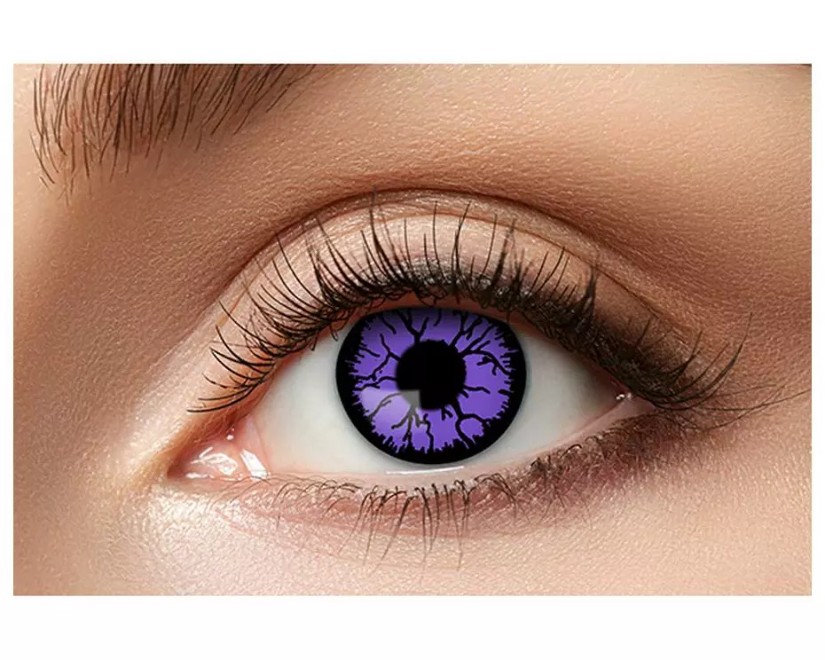 Partyartikel Drei-Monatslinsen violett Monster, 2 Stück, Violett