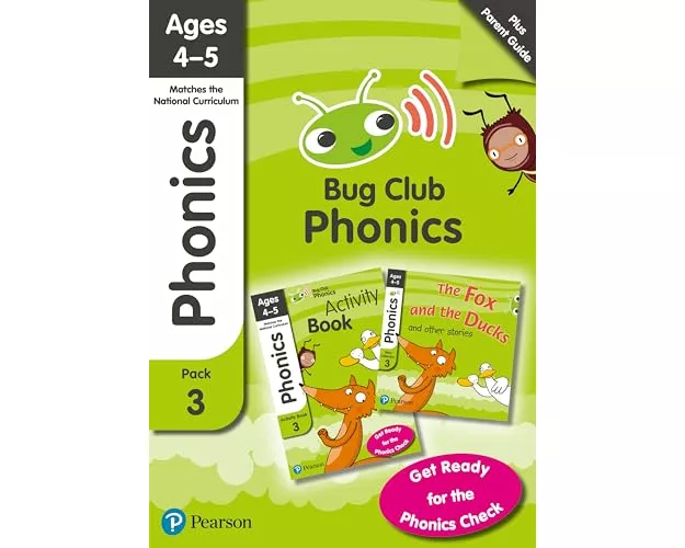 Bug Club Phonics Learn at Home Pack 3, Phonics Sets 7-9 for ages 4-5 (Six stories + Parent Guide + Activity Book)