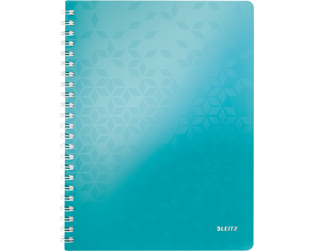 LEITZ Spiralbuch WOW PP A4 46380051 eisblau 80 Blatt