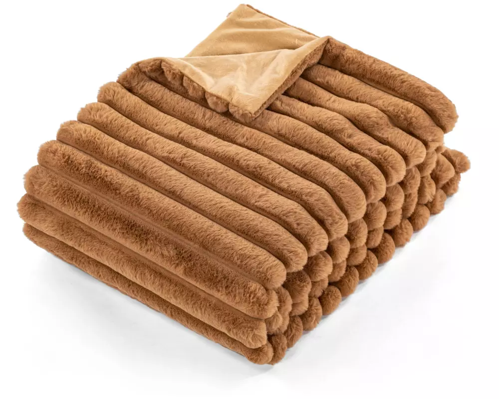 Tiseco Decke Rabbit Stripe 130 x 170 cm, Camel