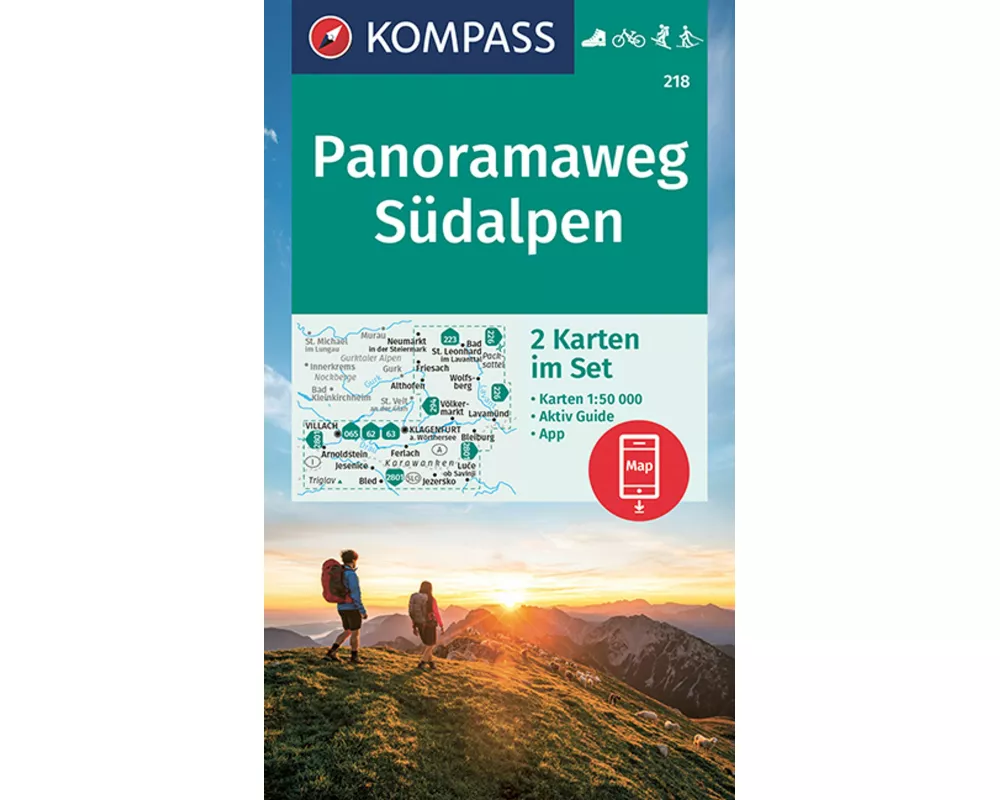 KOMPASS Wanderkarten-Set 218 Panoramaweg Südalpen (2 Karten) 1:25.000
