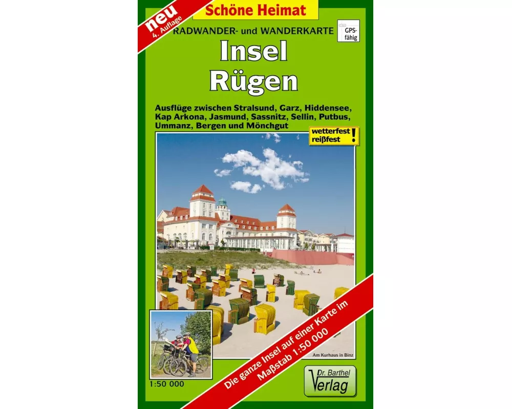 Insel Rügen Radwander- und Wanderkarte 1 : 50 000