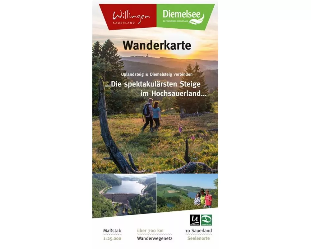 Wanderkarte Uplandsteig & Diemelsteig verbinden 1:25 000