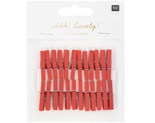 RICO DESIGN Deko-Clips 3cm 7040.31.18 rot 24 Stück