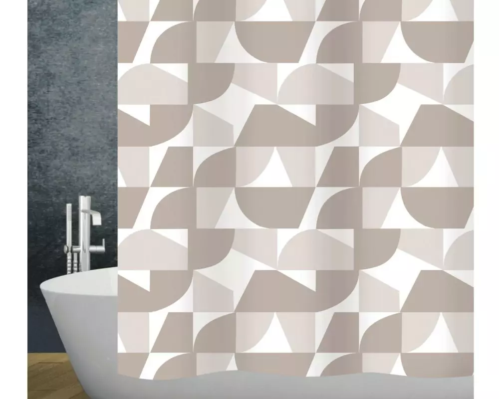 diaqua Duschvorhang Pasito 180 x 180 cm, Beige/Weiss