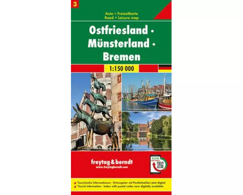 freytag & berndt Straßenkarte Ostfriesland - Münsterland - Bremen 1:150.000
