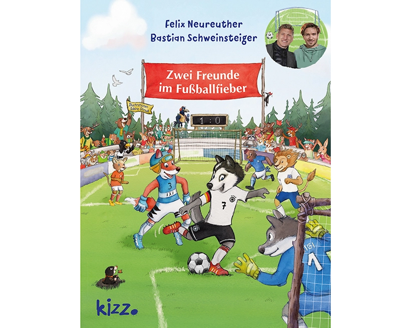 Zwei Freunde im Fußballfieber