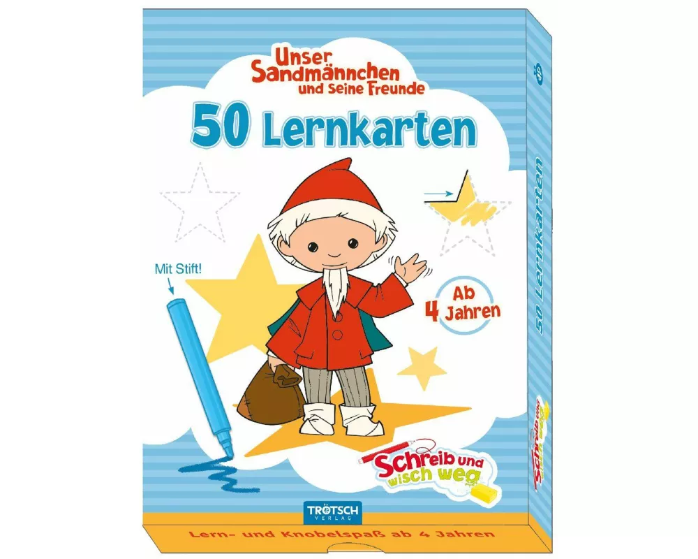 Trötsch Unser Sandmännchen Lernkarten Schreib und wisch weg mit Stift