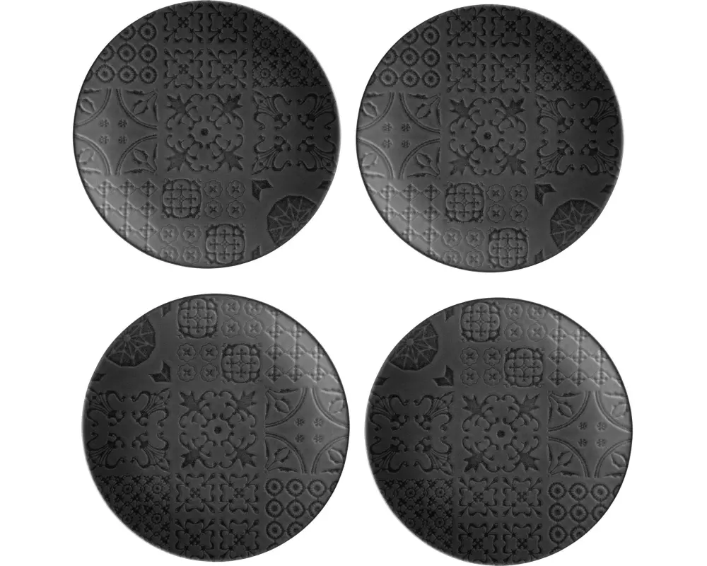 Mäser Frühstücks- & Dessertteller Tiles 21 cm, 4 Stück, Schwarz