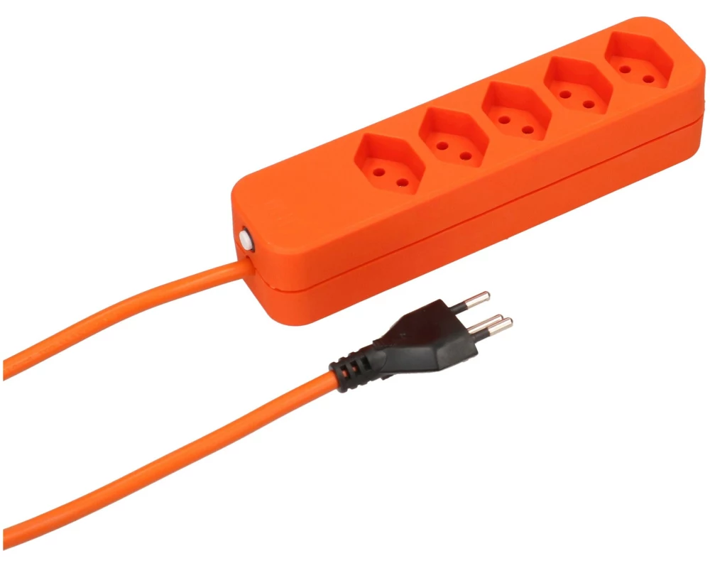 Max Hauri Steckdosenleiste Swiss Line 5x Typ 13 Orange Magnet 5m