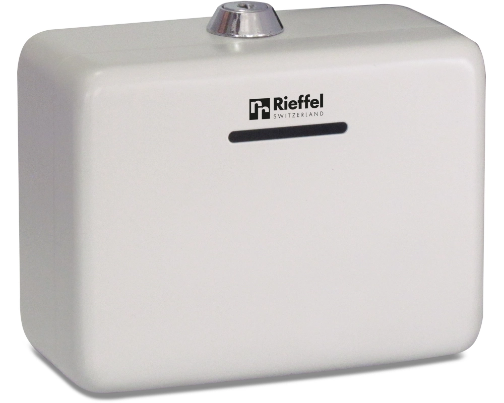 RIEFFEL SWITZERLAND Geldkassette KIKA-DEPOT 12,5x6x9,5cm grauweiss