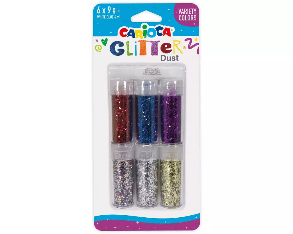 Carioca Glitzerstaub Variety 6 x 9 g, mehrfarbig