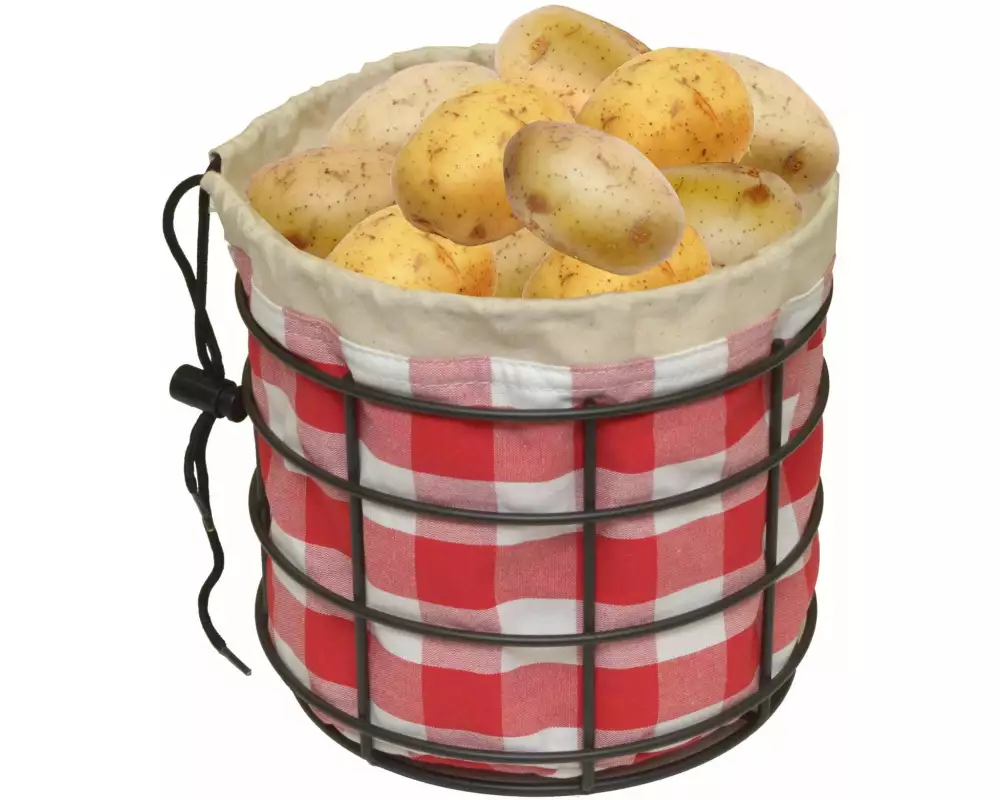 Heidi Cheese Line Kartoffelkorb Vichy mit Untergestell Rot/Schwarz/Weiss