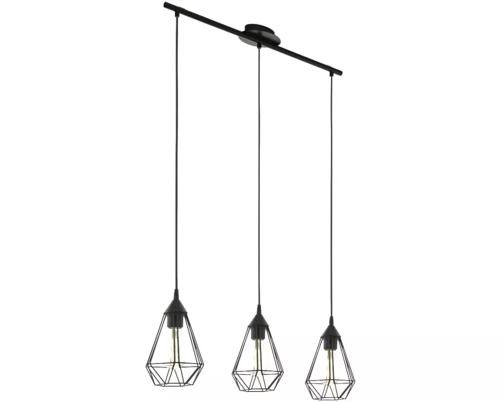 EGLO Leuchten Pendelleuchte TARBES 3x E27 Schwarz