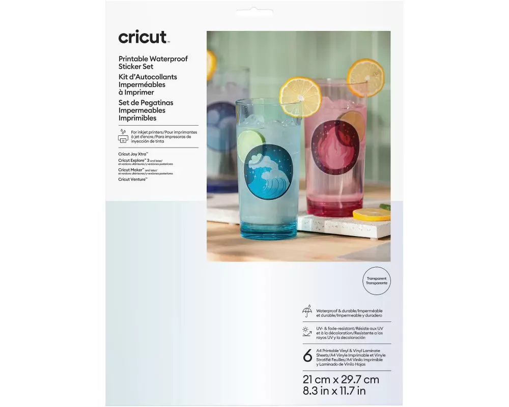 Cricut Sticker Set A4, 0 g/m², Transparent