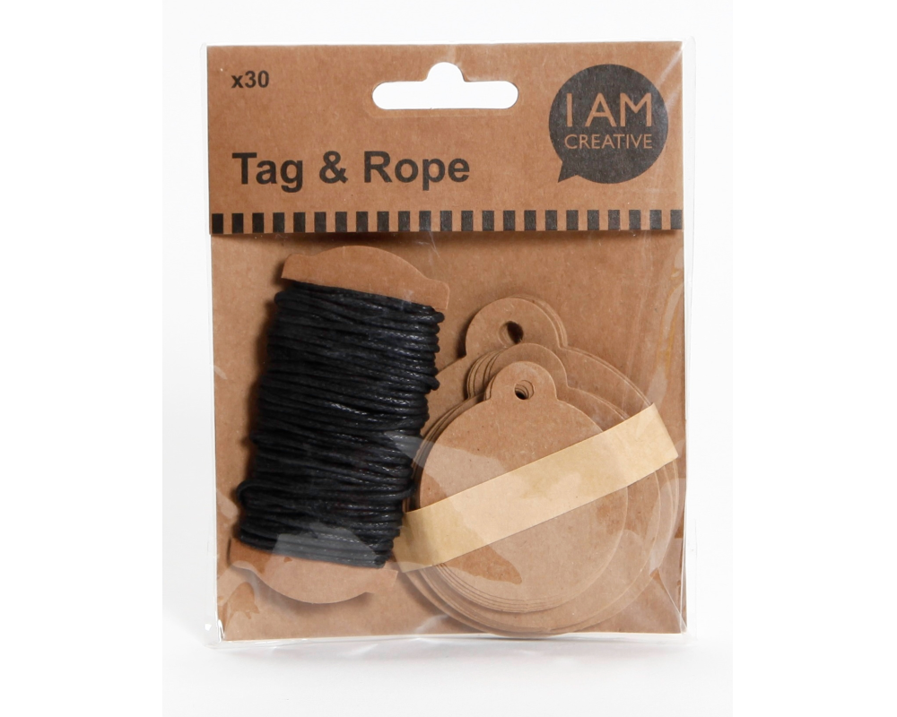 I AM CREATIVE Anhänger Natur 4087.11 rund, 30 Stück