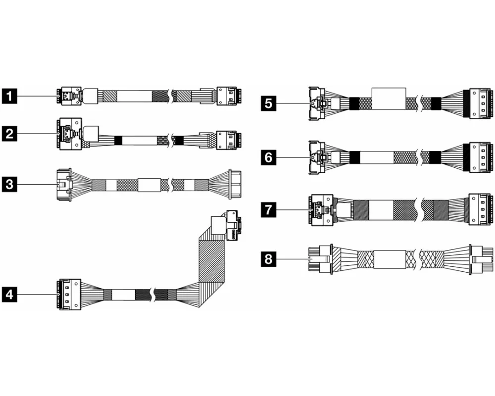 Lenovo ISG ThinkSystem SR650 V3 x4 M.2/7mm CFF RAID Cable Kit