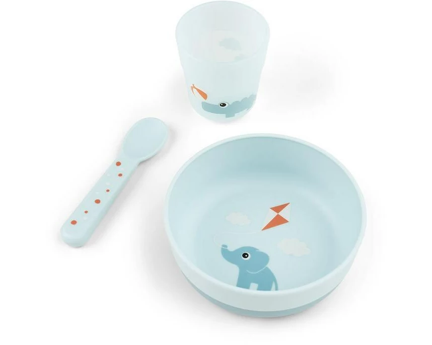 done by deer Kindergeschirrset Foodie first meal Blau