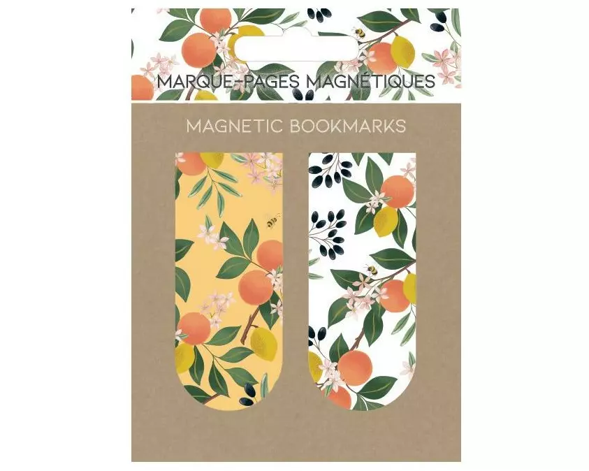 Cart Lesezeichen Blumen Orange/Weiss, 2 Magnete