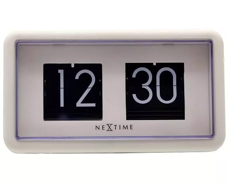 NeXtime Tischuhr Small Flip 18 x 10 x 7cm, Weiss