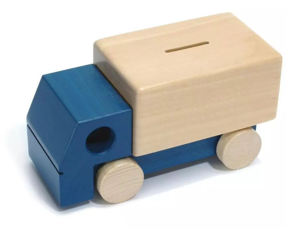Weizenkorn Spardose Lastwagen, Blau