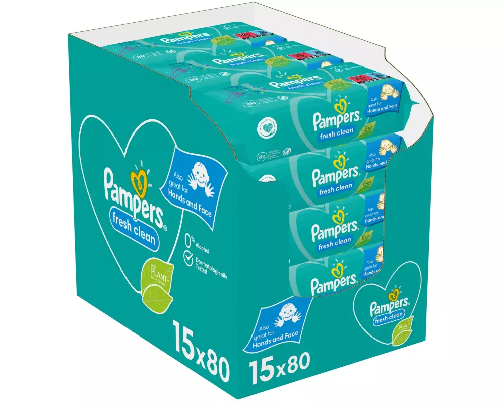 Pampers Feuchttücher Fresh Clean Aloe 15 x 80 Stk.