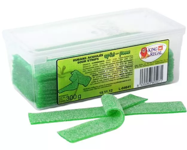 King Regal Gummibonbons Mini Sour Strips Apfel 300 g