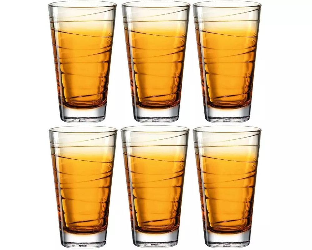 Leonardo Trinkglas Vario Struttura 280 ml, 6 Stück, Orange