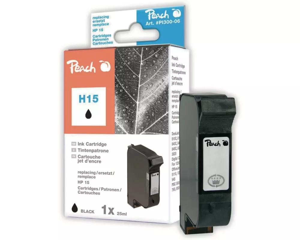 Peach Tinte HP Nr. 15 (C6615D) Black