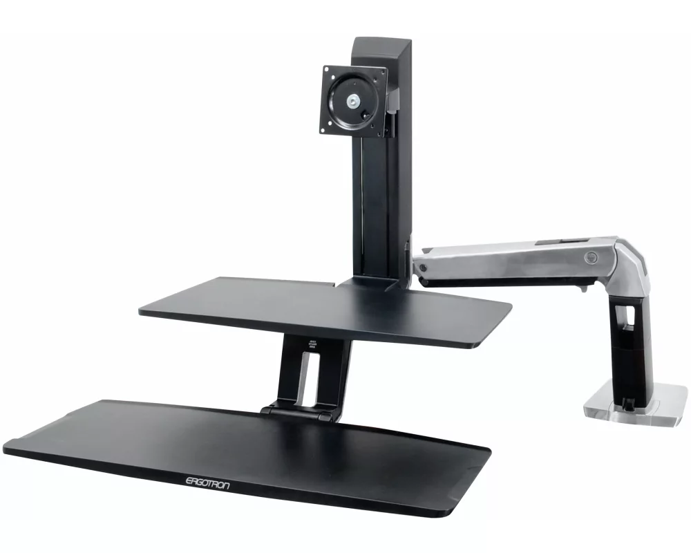 ERGOTRON desk stand, WorkFit-A, drop down LD, keyboard, LCD, adjustable 63cm, 24 inch, 9,1kg, lift, pan, tilt, rotate