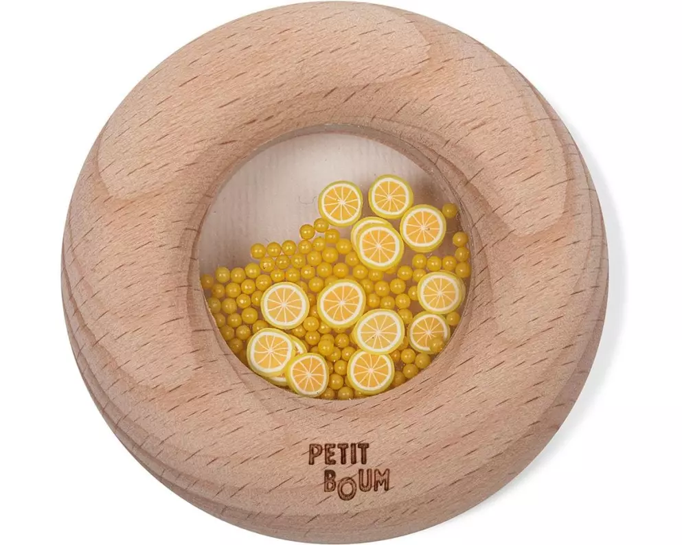 Sombo Rassel Sensorikdonut Zitronen 7 cm