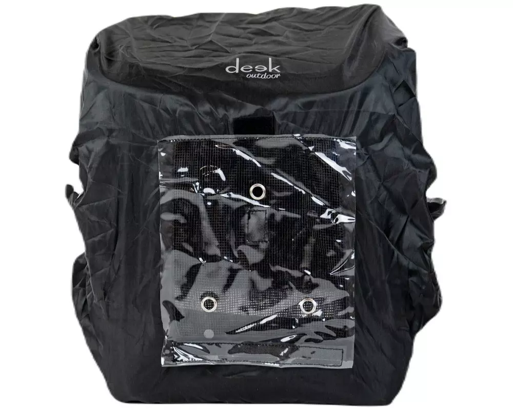 Deek Regenschutz für Hunderucksack, Schwarz