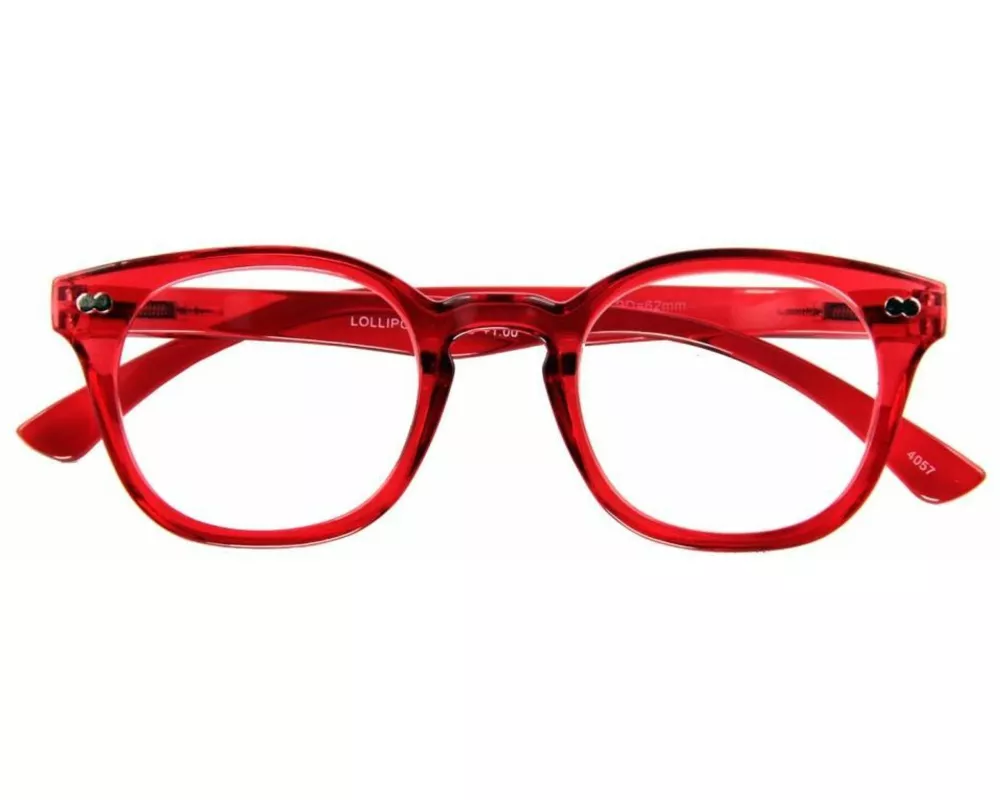 Brille. LOLLIPOP, G16200, rot, Retro-Lesebrille mit Federtechnik, +2,50 dpt