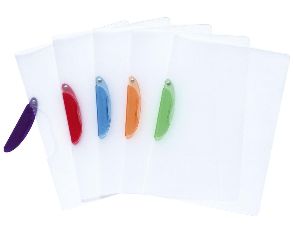 EXACOMPTA Klemmmappe A4 47600E Clip transp. ass. 5er Set
