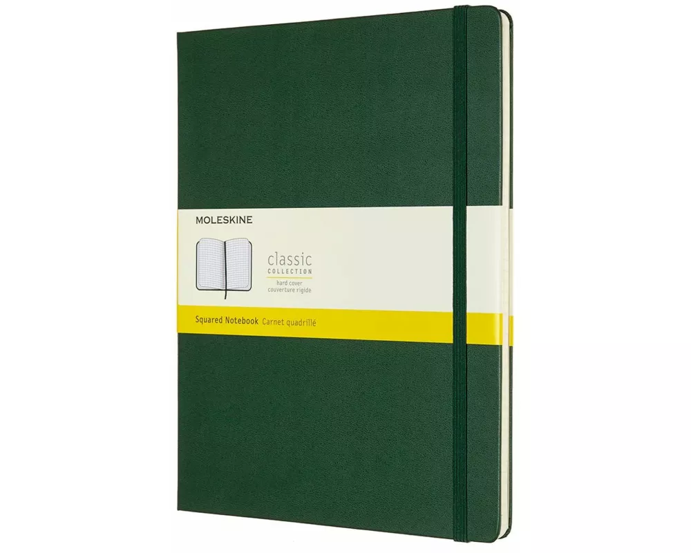 Moleskine Notebook XL, Squared, Hard Cover, Myrtle Green