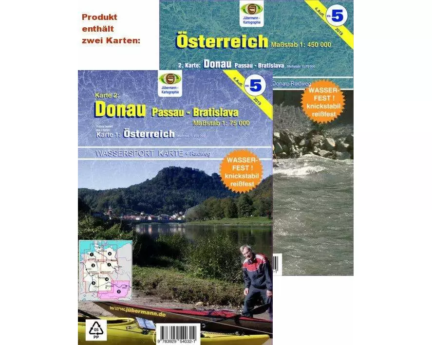 Wassersport-Wanderkarte Österreich