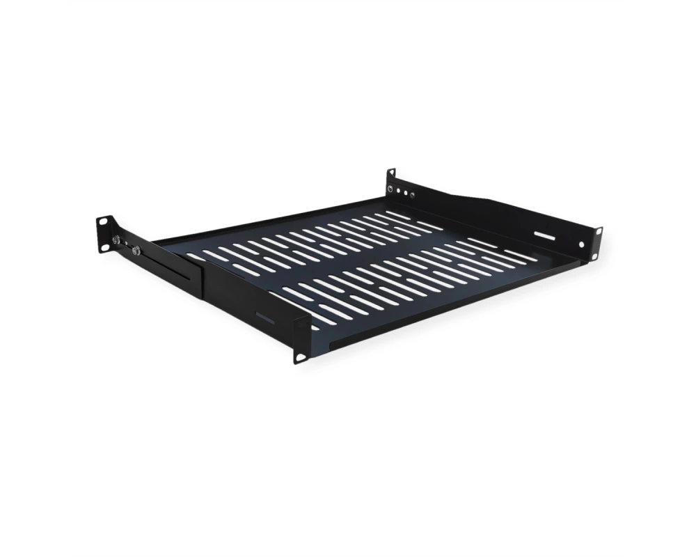 VALUE 19-Zoll-Geräteträger 1 HE, T: 350mm, max. 25 kg, U-Form, schwarz