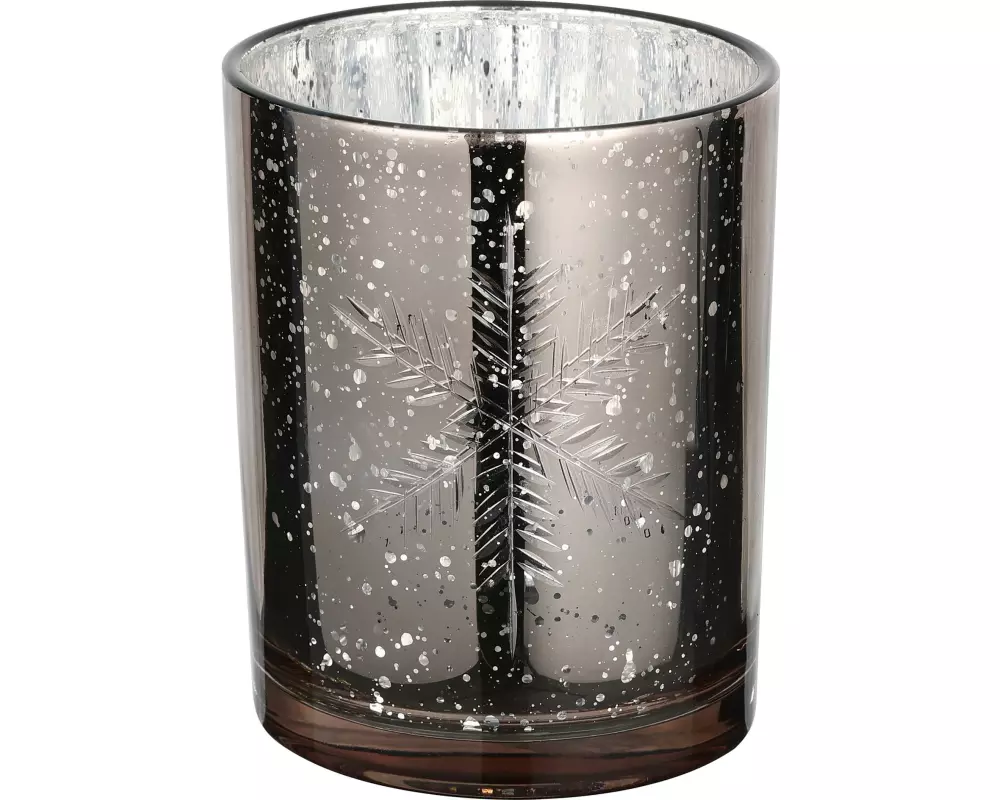 EGLO Teelichthalter Scheeflocke Lukut 12.5 cm Silber, Glas