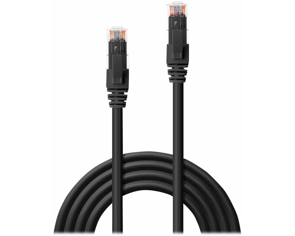 LINDY Patch Cable, Cat6, UTP, RJ45-RJ45, 5m, black, LSOH, including Testprotocol