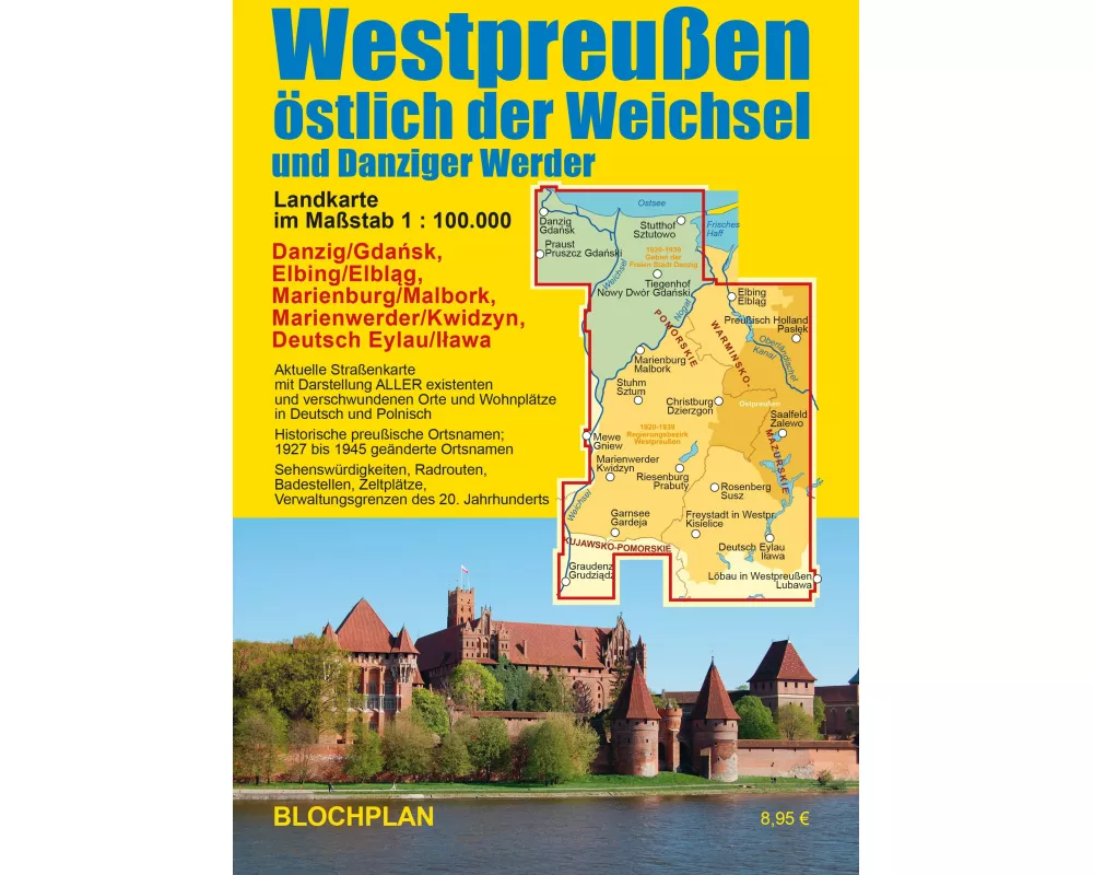 Landkarte Westpreußen östlich der Weichsel und Danziger Werder