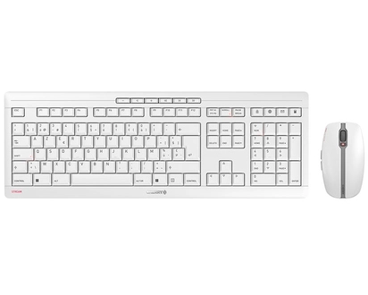 CHERRY Stream Desktop Recharge Tastatur Maus enthalten Universal RF Wireless AZERTY Belgisch Grau