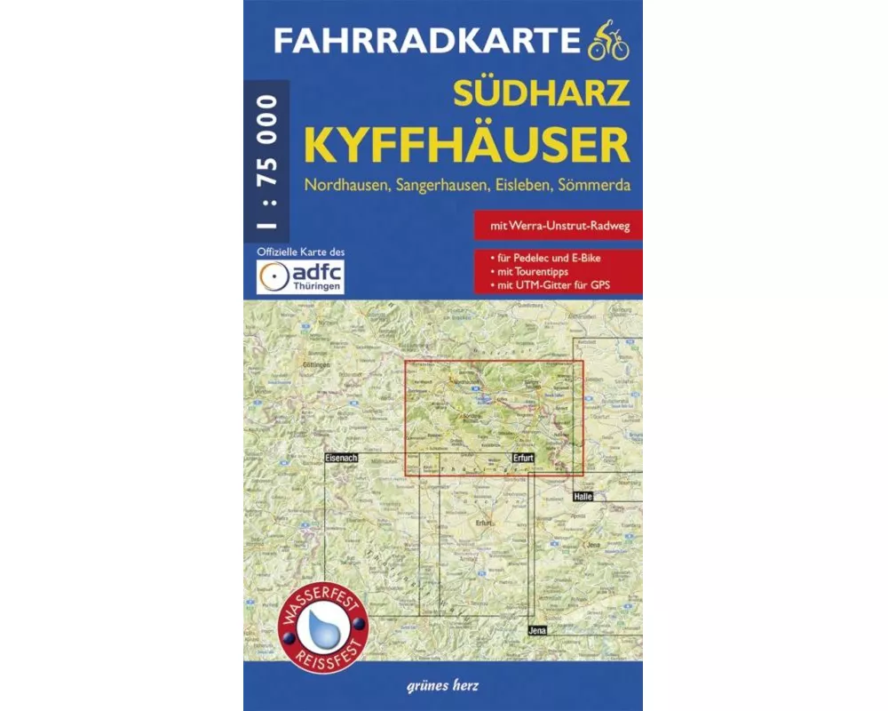 Südharz, Kyffhäuser Fahrradkarte 1 : 75 000