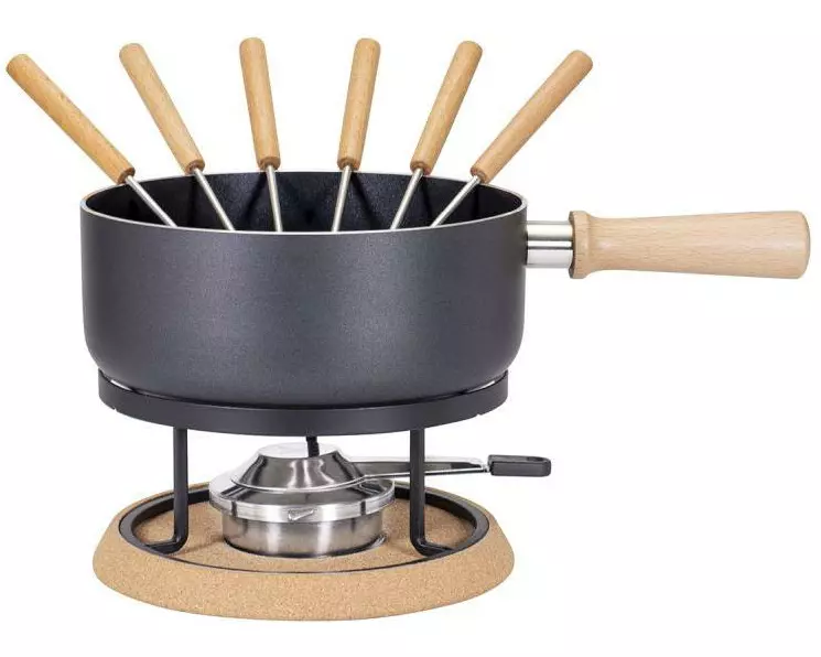 Kadastar Käsefondue-Set Bernina 9 Teile, Schwarz