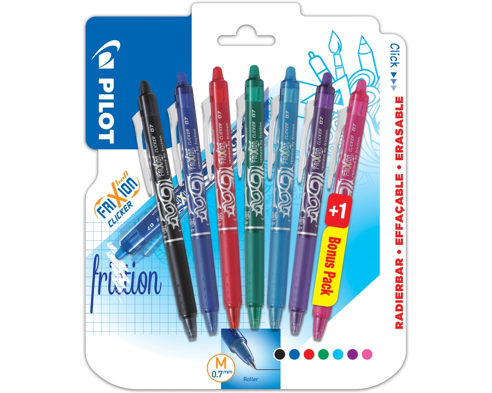PILOT Frixion Clicker x7 0.7mm 150.040.99BL 6+1