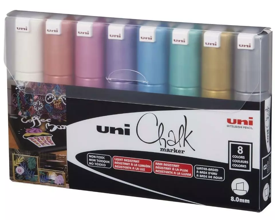 Uni Kreidemarker uni Chalk 8 mm 8 Stück