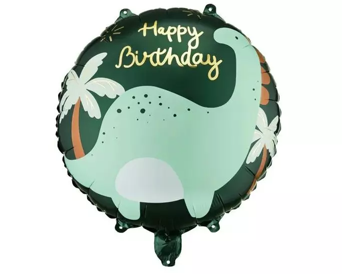 Partydeco Folienballon Scheibe Brontosaurus 35 x 35 cm